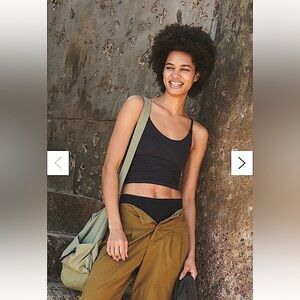 New SOLD OUT Free People Black Good Karma Ruched Crop Tank